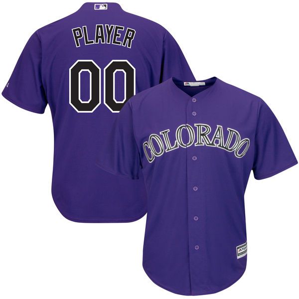 Men Colorado Rockies Majestic Purple Alternate Cool Base Custom MLB Jersey